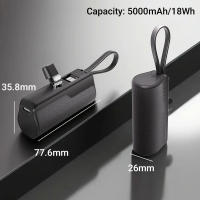 Mini batería externa del tamaño de un labial 5000mAh,con puerto de carga USB-C y Lightning integrados,Batería externa universal de carga rápida portátil, para exteriores,con iPhone 16,Samsung,relojes,auriculares y tabletas - details 9