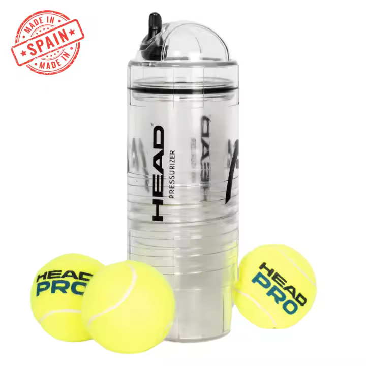 Presurizador de pelotas de tenis y pádel HEAD X3 (Sin Bomba de aire incluida) - Mantén y recupera la presión entre partidos, marca Head - 1