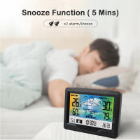 Multifunctional Wireless Weather Station Forecaster Indoor Outdoor Thermometer Hygrometer with Sensor Color Screen Alarm Clock - details 19