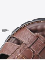 Sandalias Para Hombre Ajustables De Color Sólido Con Suela De Goma Duradera Y Comodidad Respirable PU Para Caminar Al Aire Libre - details 7