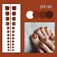 24 Pcs Uñas Postizas Removibles Para Dedos Del Pie En Color Sólido Gloss Fácil De Usar Sin Pegamento Uñas Falsas De Acrílico Para Arte De Uñas - details 10