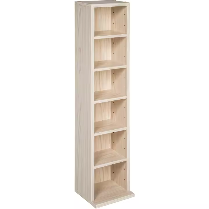 Tectake - Estantería para CDs con 6 compartimentos para 102 CDs 90 x 21 x 20 cm  Espacio de almacenamiento para hasta 102 CDs  Dimensiones (alto x ancho x fondo): aprox. 90 x 21 x 20 cm  Fácil de montar - pared posterior estable - 1