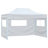 vidaXL Carpa plegable para celebraciones con 3 paredes blanco 3x4,5 m - details 0