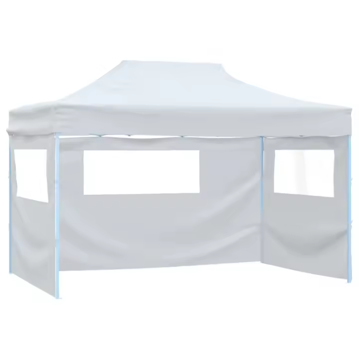 vidaXL Carpa plegable para celebraciones con 3 paredes blanco 3x4,5 m - 1