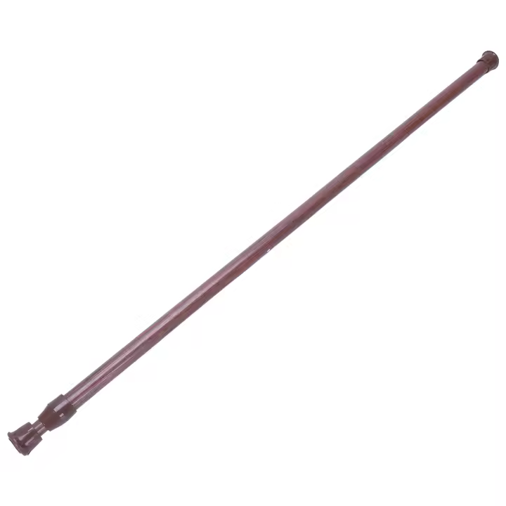 Varillas extensibles con resorte telescópico, Riel de cortina de tensión de gasa, 55-90Cm, color madera - 1