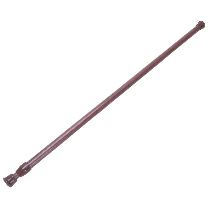 Varillas extensibles con resorte telescópico, Riel de cortina de tensión de gasa, 55-90Cm, color madera - 1