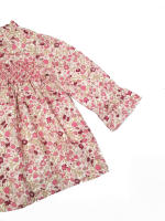 Petit Alo - Vestido para Bebé Rosa Nido de Abeja Manga Larga Vestido Elegante para Bebé Algodón 100% - details 0