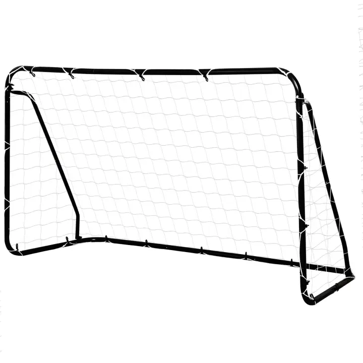 HOMCOM Portería de fútbol - Portería de fútbol - Portería de entrenamiento - Dimensiones: 203 L x 81 L x 120 H cm - Estructura de metal de poliéster epoxi - Estacas incluidas - Color negro - 1