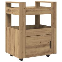 Carro de Cocina vidaXL Roble Artisan 60x45x80 cm Madera Elaborada - details 1