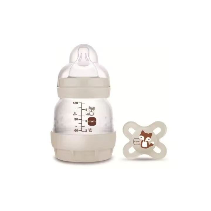 MAM BIBERON ANTI-COLIC 130 ML + CHUPETE START 0-2 M SILICONA - 1