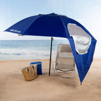 AKTIVE, Sombrilla playa grande, 240 cm, Protección UV50, Mástil acero, Regulable en altura, Tejido nailon, Funda transporte, Sombrilla para la playa, Sombrillas grandes, Sombrilla playa grande - details 1