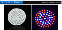 Lámpara De Crecimiento LED De Espectro Completo Para Plantas E27 Roja Azul 60led 220V Para Invernadero Cultivo De Hidroponía Vegetales Flores - details 0