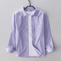 Camisa Larga De Algodón Para Hombre Estilo Nuevo Moda Confort Simplicidad Casual Ropa Masculina Camisa Oxford De Cuello Enrollado Tipo De Cierre: Doble Filo - details 6