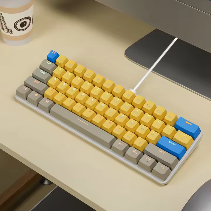 Teclado Mecánico RGB MUCAI 61 Teclas Con Cable USB Iluminación LED Para Mac Android Windows Teclado De Juego Estándar Sin Soporte Para El Codo - 1