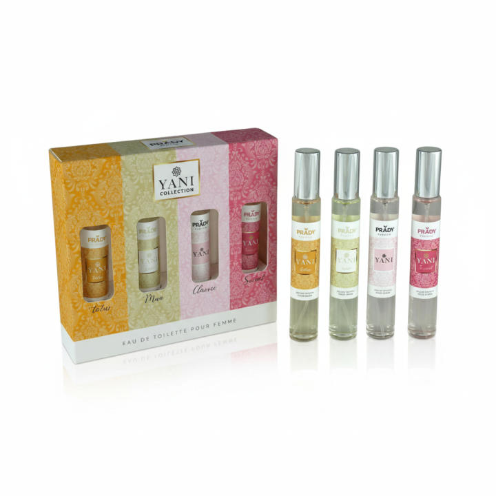Set femenino Yani Collection Eau de Toilette, pack variado con cuatro fragancias suaves y agradables, perfecto para probar diferentes aromas y adaptarlos a cada momento, cada unidad contiene 33ml. 🚚 Envíos a España 24/48h