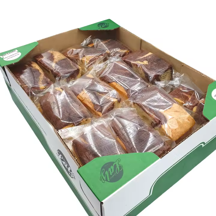 Bizcocho Chocolate Artesano Sin Azucar - Sin Lactosa Laly - Caja 2 Kilos - 30 Unidades - Sin Leche - Bizcocho Marmol - 1