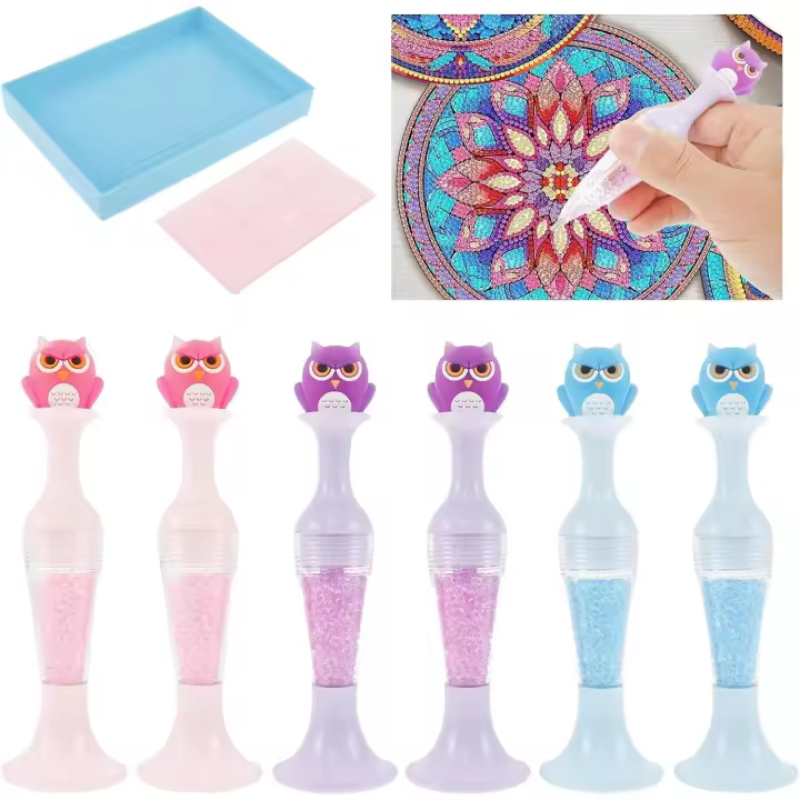 6 bolígrafos para arte de diamantes, bolígrafo para pintar con diamantes, bolígrafo con punta en forma de maceta, accesorios para arte de diamantes, kits para arte de diamantes, bolígrafo para punteado de uñas, herramienta para hacer manualidades con dia - 1