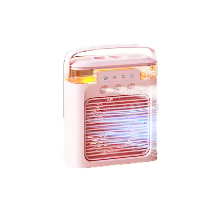 Ventilador de aire acondicionado portátil, ventilador de niebla recargable USB con 3 modos de niebla, ventilador de escritorio para picnic, mesa de café, mesita de noche - 1