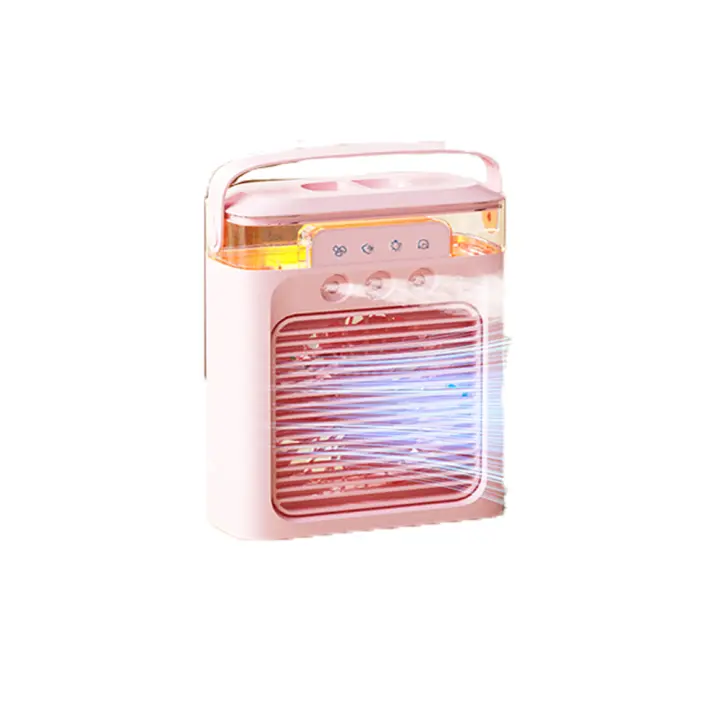 Ventilador de aire acondicionado portátil, ventilador de niebla recargable USB con 3 modos de niebla, ventilador de escritorio para picnic, mesa de café, mesita de noche - 1