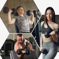 [OFERTA] Mancuernas hexagonales con Revestimiento de Goma y Mango Cromado, Pesas de Ejercicio Pesa Gimnasio en Casa para Gimnasio Fitness Negra - details 0