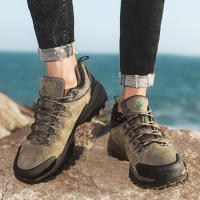 Zapatos De Senderismo Para Hombres HIKEUP De Cuero Suela De Goma Antideslizante Transpirables Malla Superior Tamaño 40-45 Color Negro Verde Caqui Gris - details 16