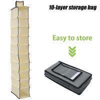 Organizador De Zapatos Colgante 10-Estantes Para Armario Almacenamiento De Zapatos Soporte Para Habitación Material De Nylon - details 7