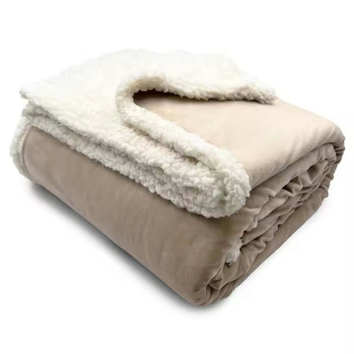 Manta de Doble Capa para sofá y Cama de Tela Sherpa y Franela Caliente y Suave, 160 x 220 cm - 1