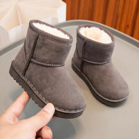 Botas De Nieve Para Niños Estilo Conciso De Peluche Sólido Color Unisex Botas Cortas Invierno Antideslizantes Tallas 23-36 - details 8
