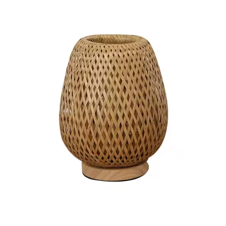 Base de madera de la mesa de exhibición de bambú de doble capa, lámpara del dormitorio, luz decorativa de la noche - 1