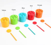 Juguete Montessori De Madera Juego De Colores Y Alineación Con Bolas Arcoíris En Copas Educación Temprana Para Niños De Preescolar Edad 3+ - details 13