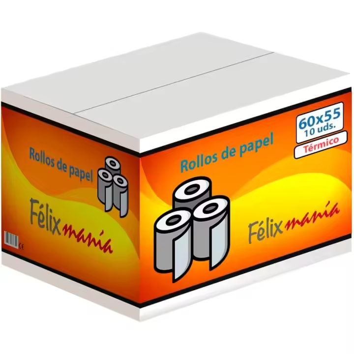 Felixmania Rollo Papel Térmico Sin BPA 60x55x12mm (10 ud.) - 1