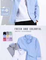 Camisa De Oxford Para Hombre Algodón Antirroto Sin Planchar Estilo Casual Ajustada Para Negocios Y Sociales Con Solapas Y Manga Larga - details 3