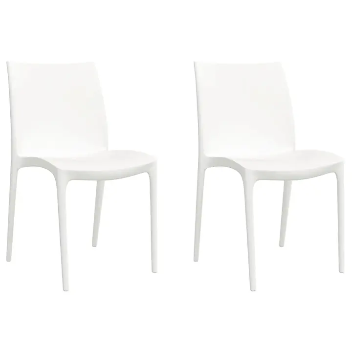 Sillas de Jardín 2 UDS polipropileno Blanco 50x46x80 cm - 1
