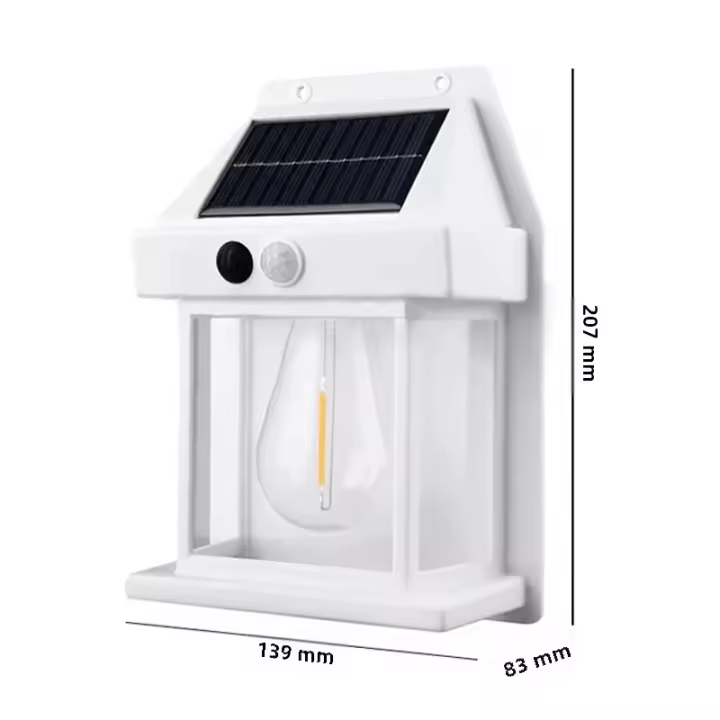 2PCS Luz Solar Exterior Jardín Inducción Corporal Lámpara De Pared Para Casa Villa Balcón Decorativa IP65 Impermeable - 1