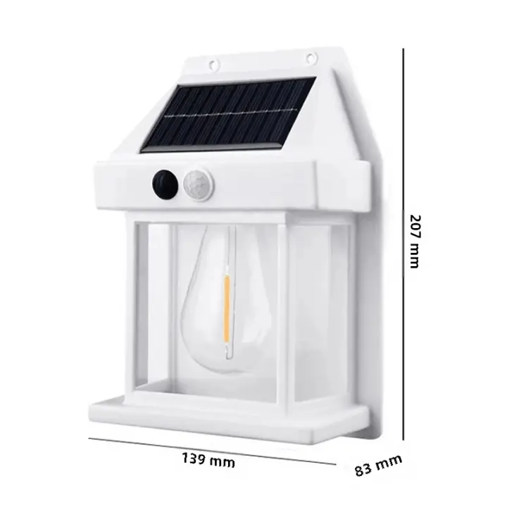 2PCS Luz Solar Exterior Jardín Inducción Corporal Lámpara De Pared Para Casa Villa Balcón Decorativa IP65 Impermeable - 1