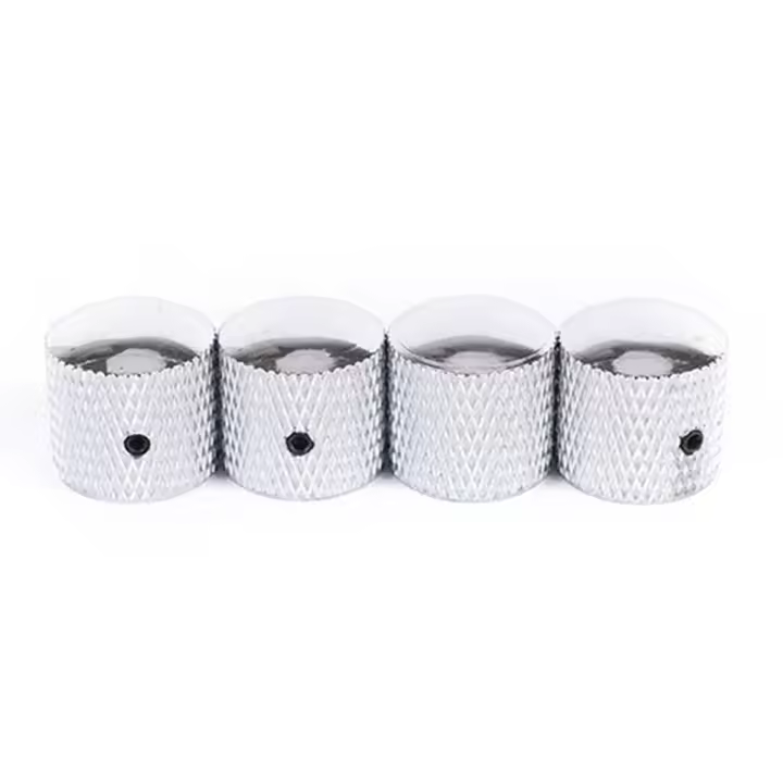 Juego De 4 Piezas De Control De Volumen Y Timbre En Metal Plateado Oro Negro Para Guitarra Eléctrica Y Bajo Dome Knobs - 1