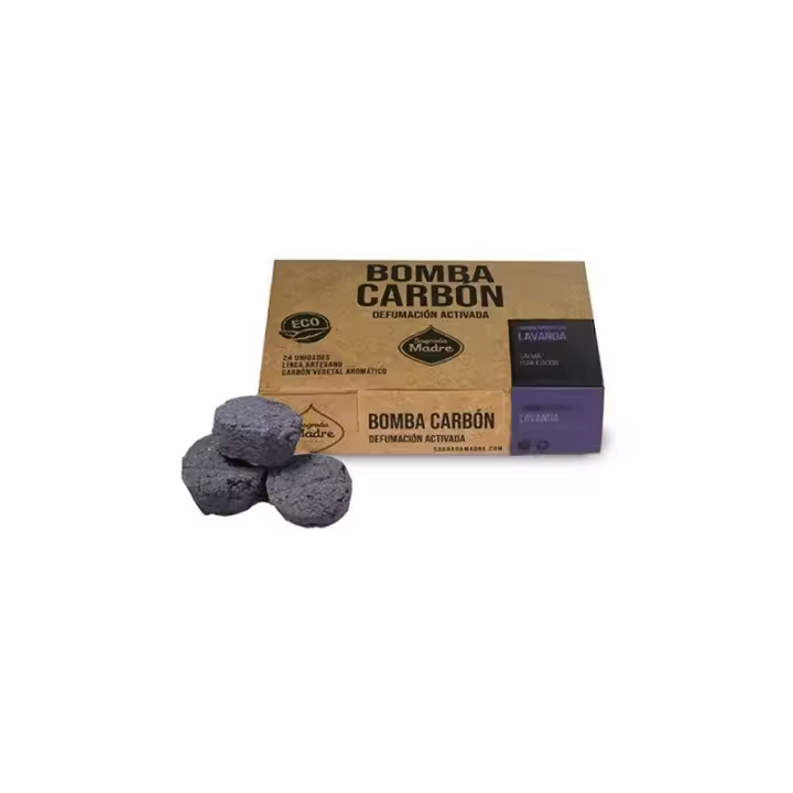 Bomba de Carbón Defumación Activada - Lavanda - Carbón Aromático - Calma - Purificación - 24 uds. - Sagrada Madre - 1