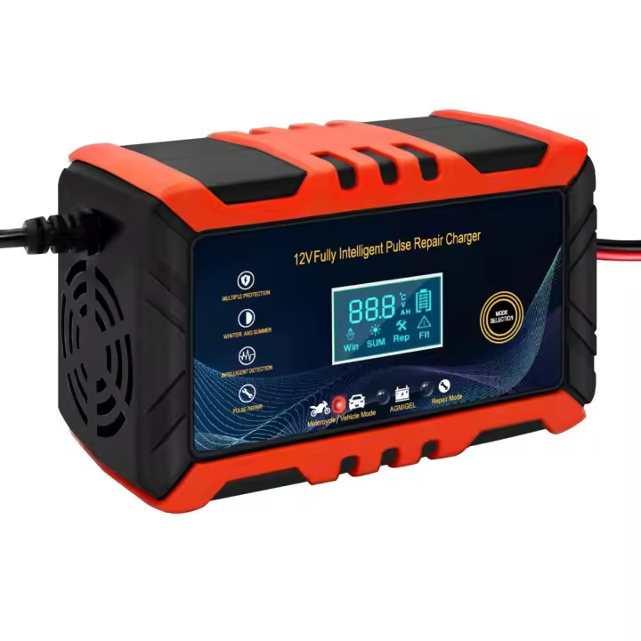 Cargador de badería de coche, reparación de Pulso inteligente, Pantalla LCD, carga de Batería de motorteta, 12V - 1