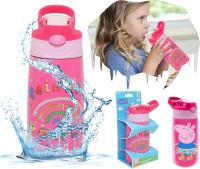 Botella Agua Infantil Acero Inoxidable 400 ml Peppa Pig | Antifugas con Tapa Botón, Ideal Viaje, Deporte y Mochila para Niños +3 Años - details 5