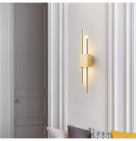 Lámpara De Pared LED Moderna Y Creativa Para Dormitorio Y Sala De Estar Iluminación Minimalista Para Sofa Y TV Fuente De Luz Metálica Dorada Y Negra - details 18