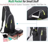 Mochila bandolera de nailon ligera e impermeable para deportes y actividades al aire libre. - details 0