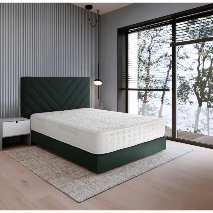 Colchón Sleep one organic H22 | Häusbed | Altura 22cm | Núcleo Bioform 45D Alta Densidad | Tejido Strech 100%GREEN-Algodón | Firmeza Media Alta - 1
