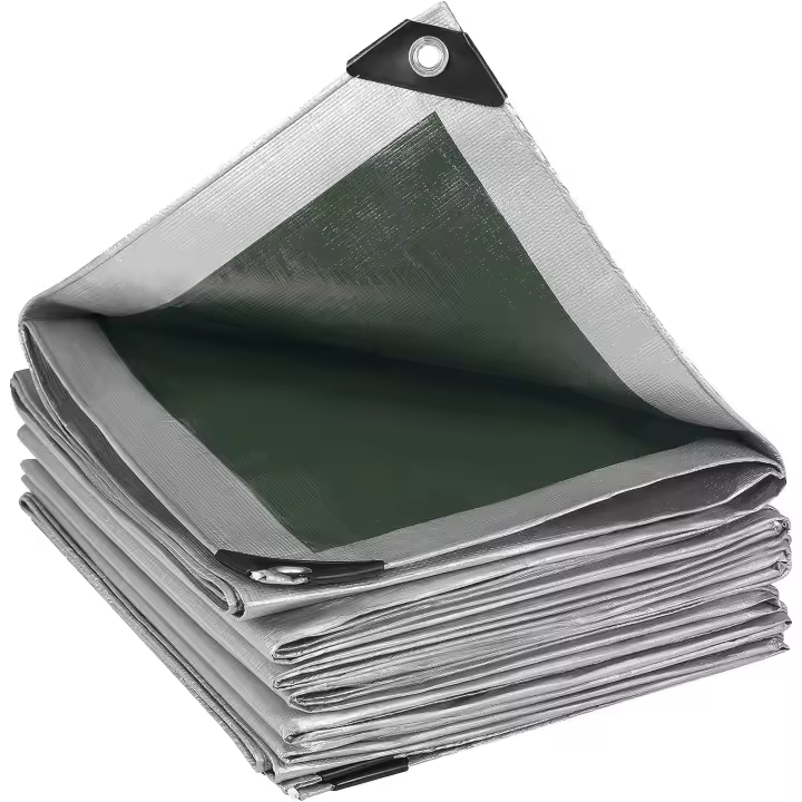 Pctive PE Lona de piscina lona 3x5m 280g/m², cubierta impermeable y lona impermeable a prueba de desgarros, gris/verde - 1