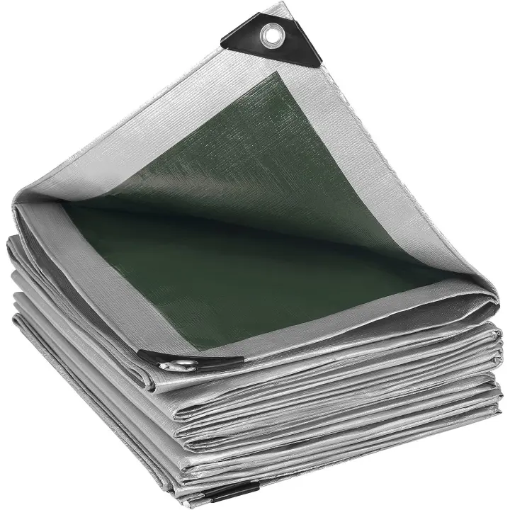 Lona impermeable para piscina, 3x3m, 280g/m², gris/Verde - 1