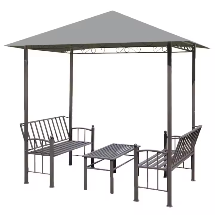 vidaXL Pérgola Jardín Mesa Bancos Cenador Marquesina Pabellón Baldaquín Mueble Color Antracita,  Taupé,  Blanco y mas - 1