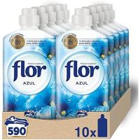 PACK de 10 - Suavizante FLOR para la ropa aroma azul 10 botellas, 590 dosis - details 1