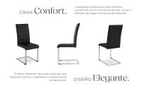 Tectake - Sillas de comedor BETTINA 41 x 52 x 99 cm, Acolchado de piel sintética, Silla para salón o dormitorio, Mueble moderno, Respaldo continuo, Patas de acero esbeltas, Versátil y combinable, Sillas para salón modernas, Capacidad de carga 120 kg - details 1