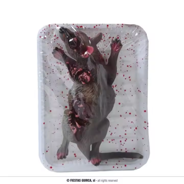 Decoración Halloween Bandeja Rata 19x12 cm Fiestas Guirca - 1