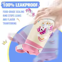 Botella Térmica Para Niños 400ML Unicornio Mantener Agua Fría Botella De Agua Portátil Para Viajes Y Escuela Libre BPA - details 11