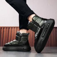 Botas De Hombre Talla Grande Con Peluche Aislante Invierno Impermeables Botines De Pies Suaves De Satén Material De Suela De Goma - details 15